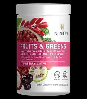 NutriDyn Fruits and Greens supplement container