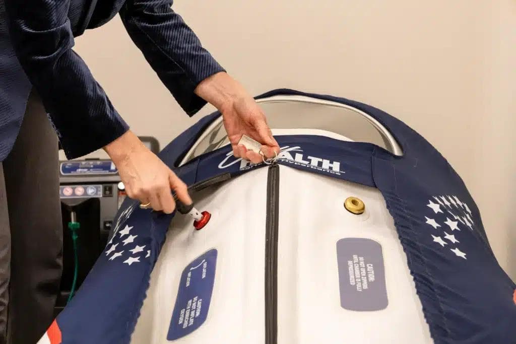 Hyperbaric oxygen therapy chamber at CornerStone Chiropractic in Minot, ND
